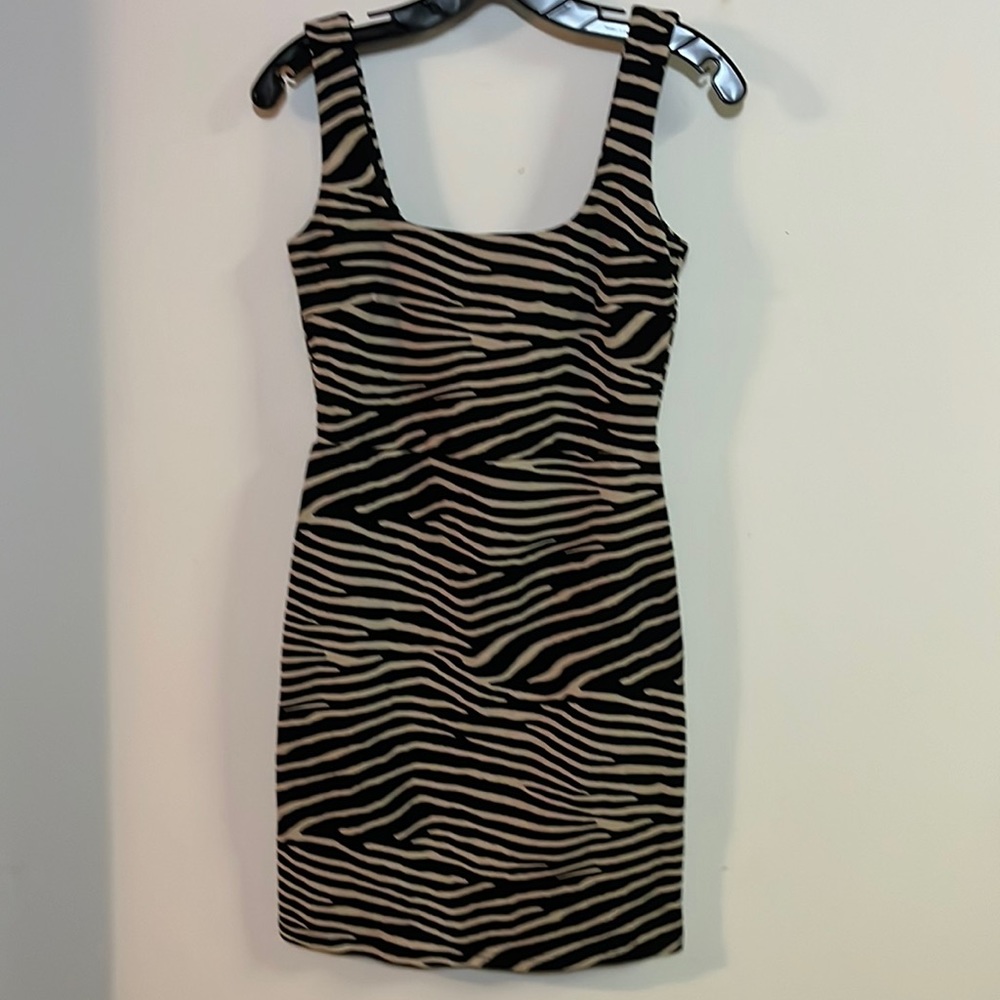 Black and Cream Zebra Print Bodycon Dress